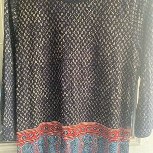 Ralph Lauren Black and White Petite Top